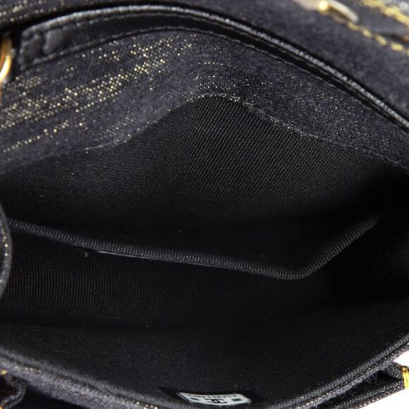 Chanel Double You CC Flap Clutch with Chain Quilted Denim Blue - Picture 5 of 6